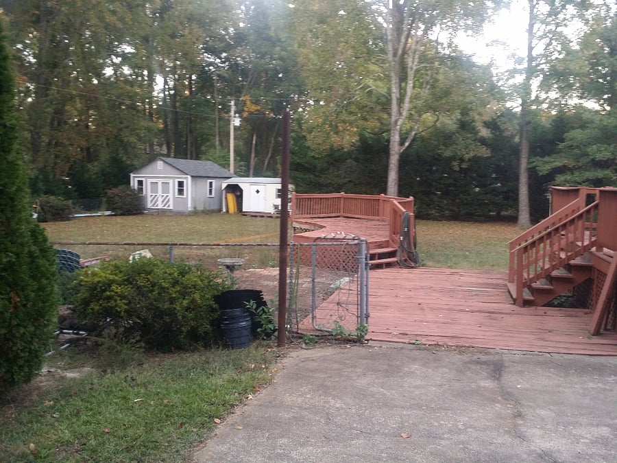 Back yard (Old Photo - deck recently renovated)