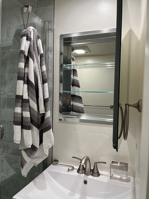 Large medicine cabinet with great storage space. 