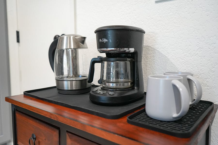 Everything you need to enjoy a cup of coffee or tea. 
