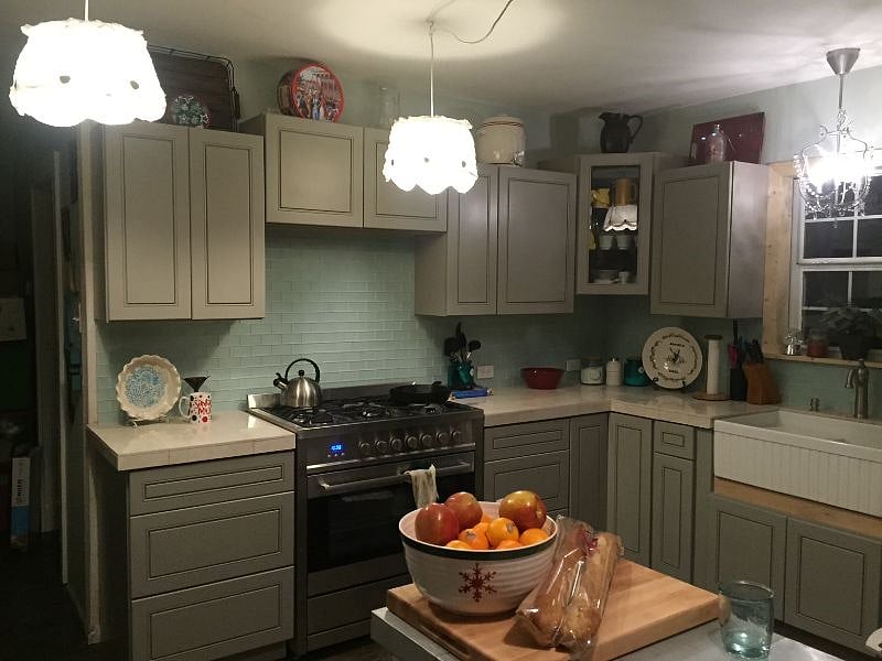 The kitchen is beautiful with modern upgrades, but still retaining farmhouse charm