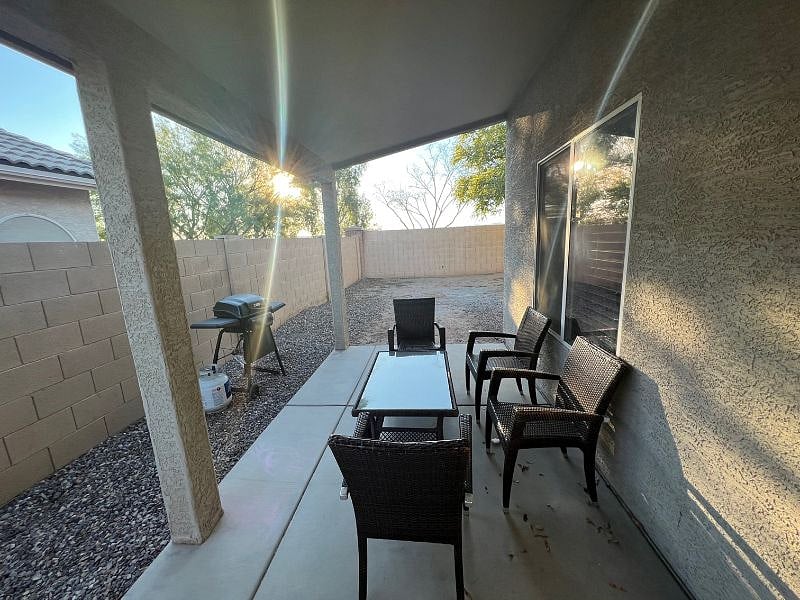 Outdoor patio and BBQ grill