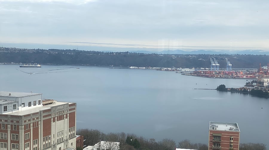 Commencement Bay just outside your window!