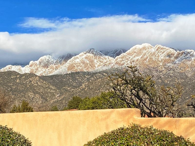 Backyard views of the Sandias in winter