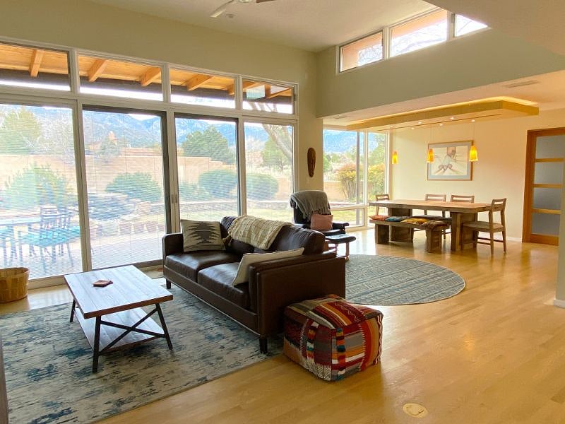 Living room and dining room