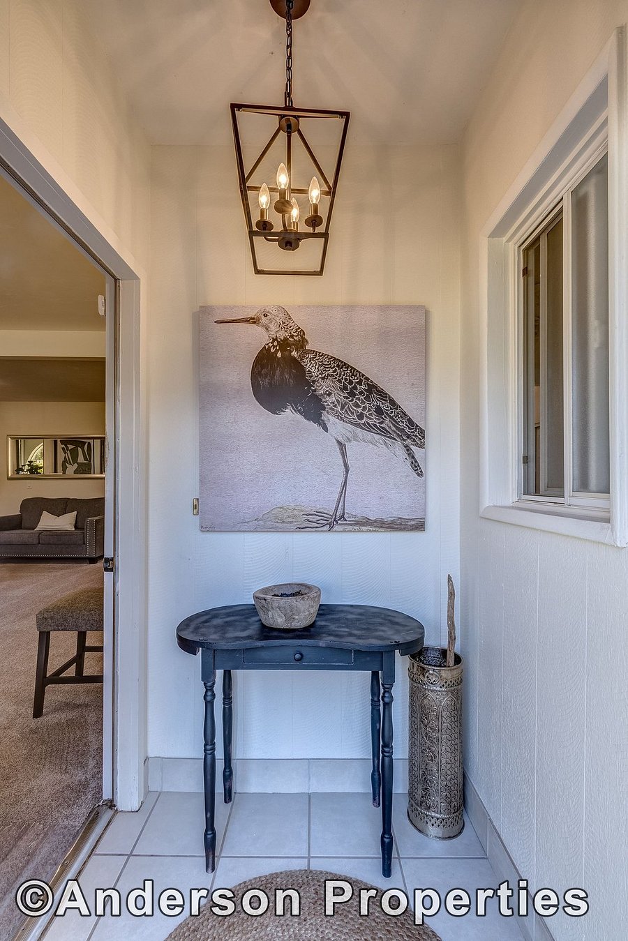 Foyer leads to gracious size living room