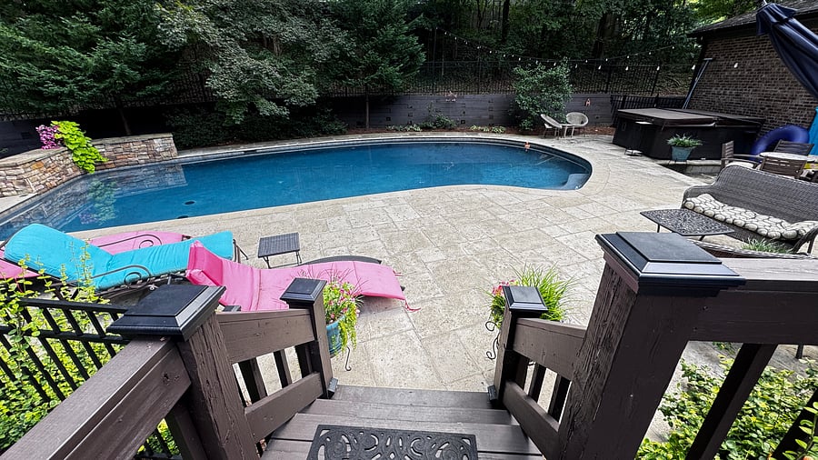 Pool and hot tub are included.