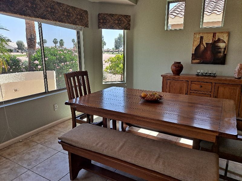 Dining table and credenzas'