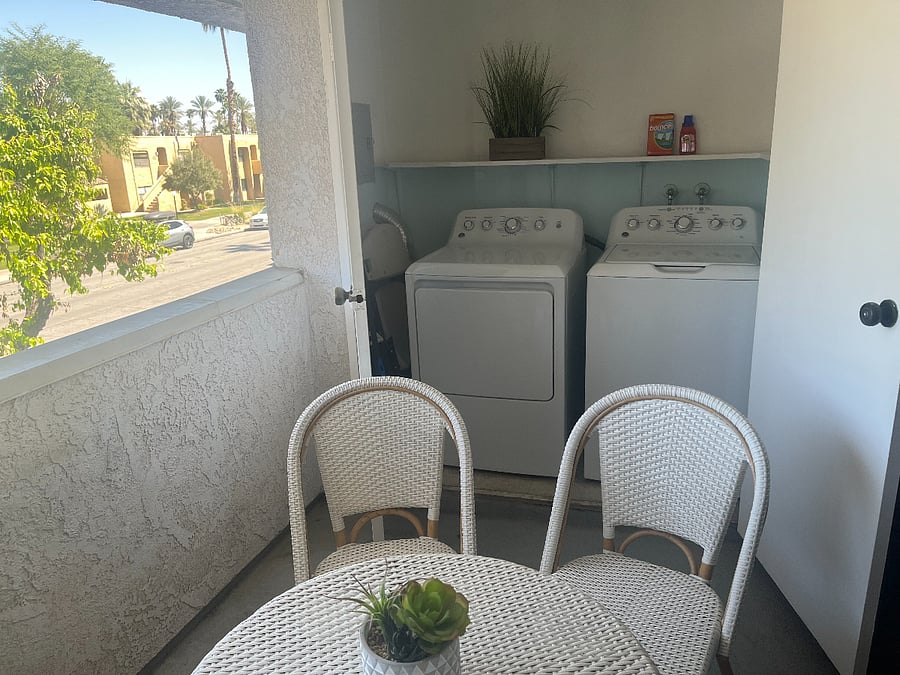 Laundry and dryer is located at the balcony for your convenience.