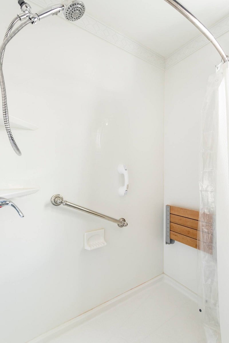 Newly installed walk in shower