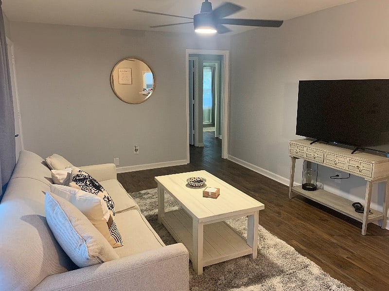 Living room with Roku TV