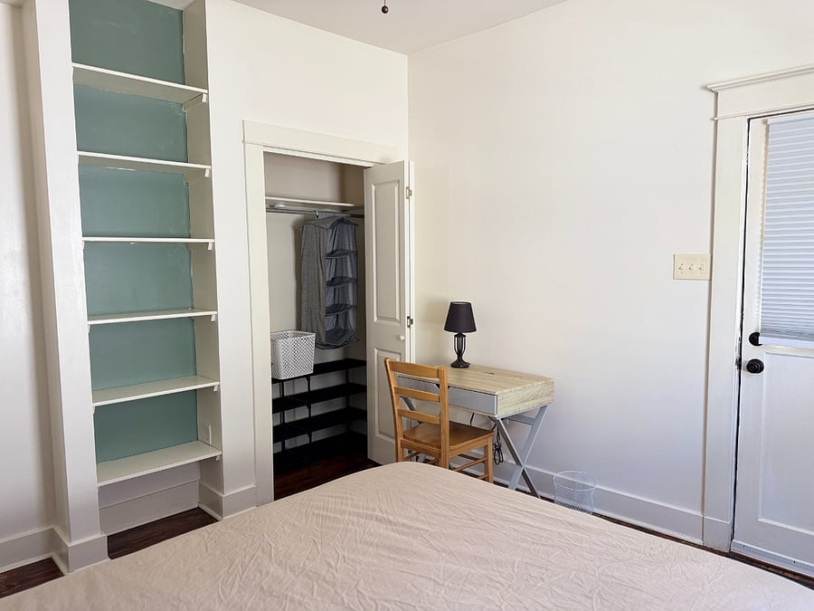 Bedroom with backyard access