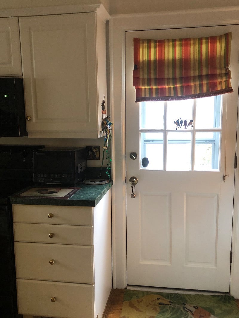 Kitchen door entrance and exit.