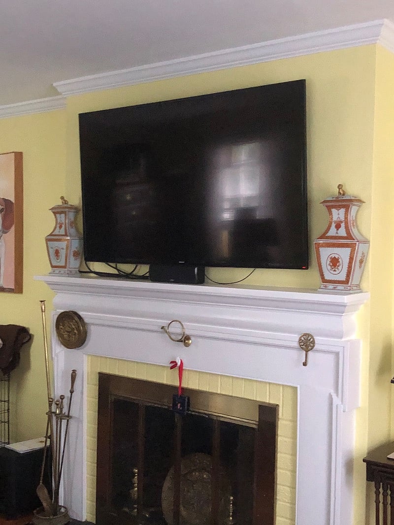Large screen TV in living room.