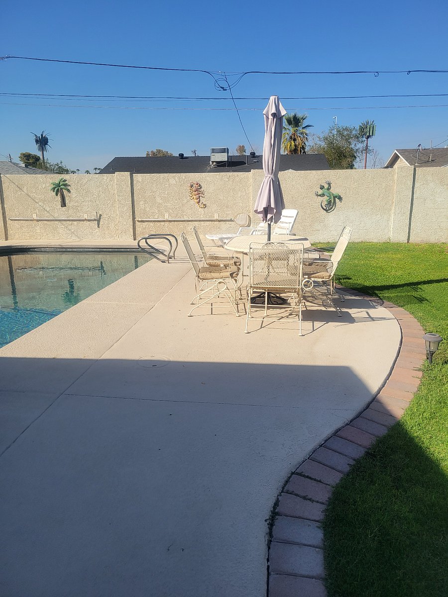 Plenty of lawn furniture.