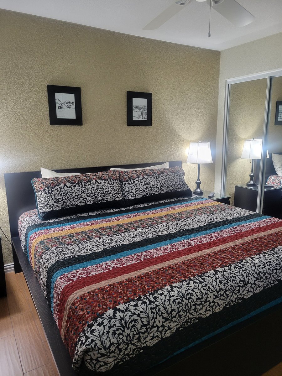 King bed in master bedroom.