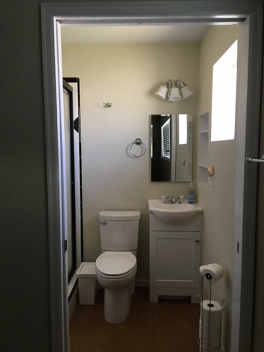 Small bathroom in master bedroom.