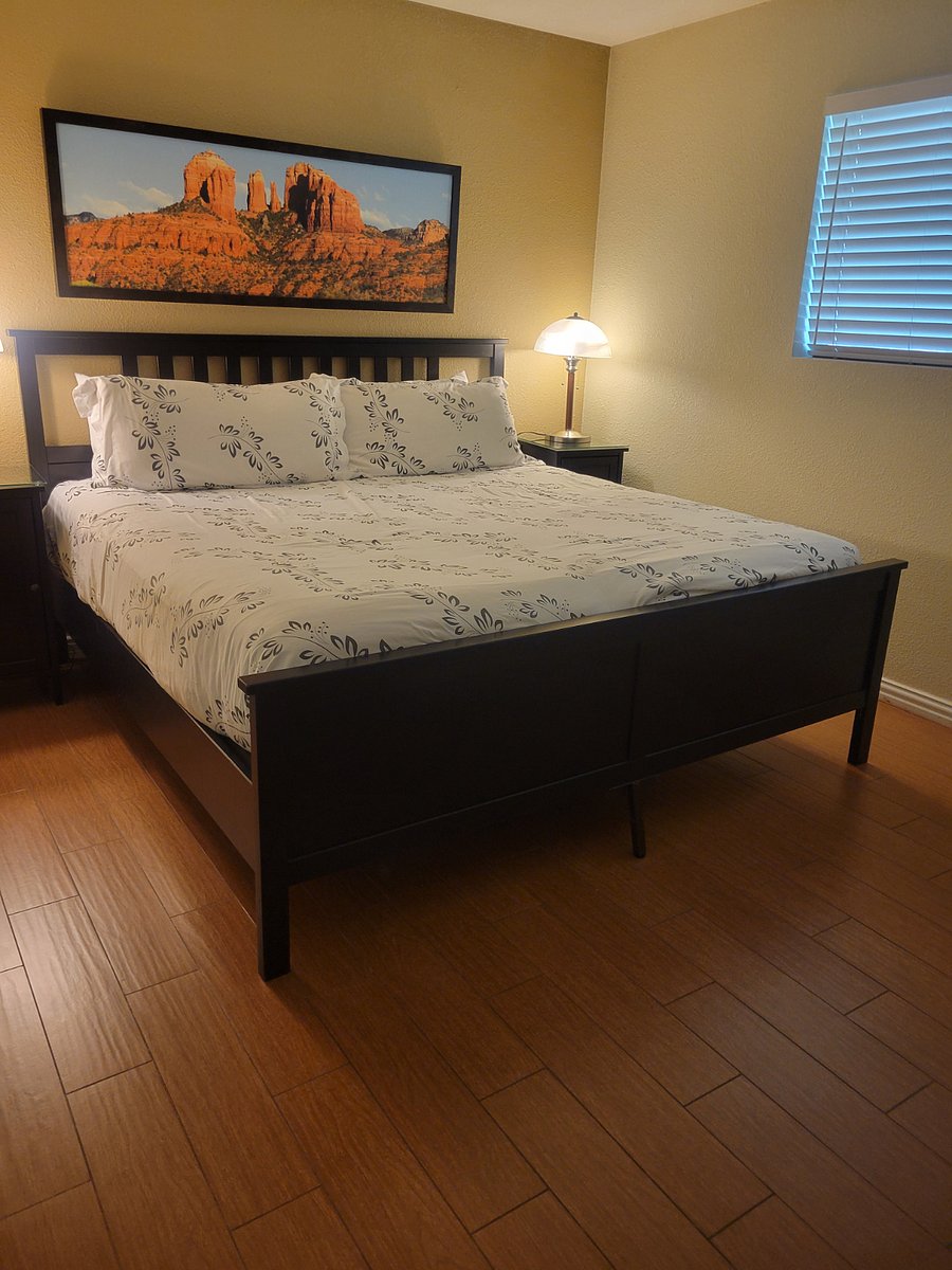 King bed in largest bedroom.