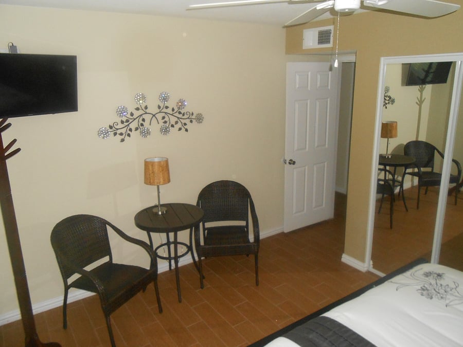 TV in largest bedroom.