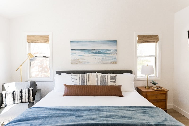 Spacious, master bedroom with king size bed