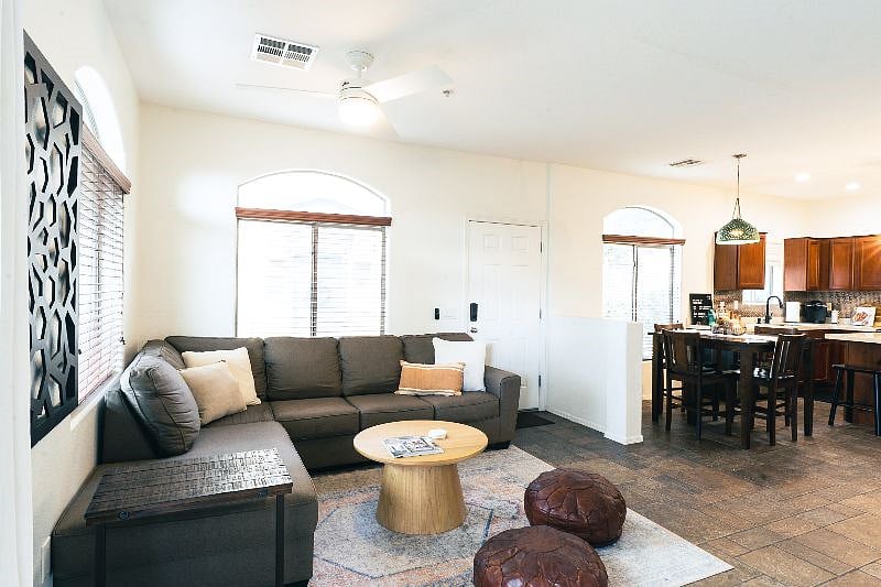 Lower level living room, Amazon Fire Stick provided
