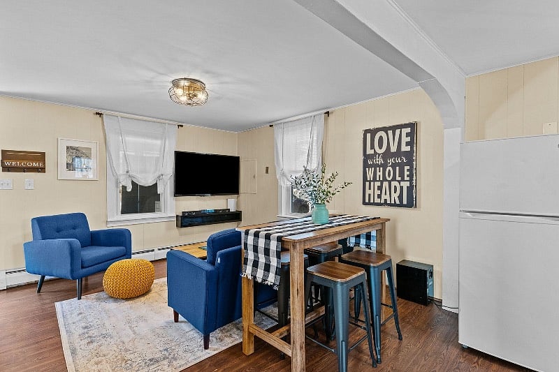 Cozy living room with smart tv