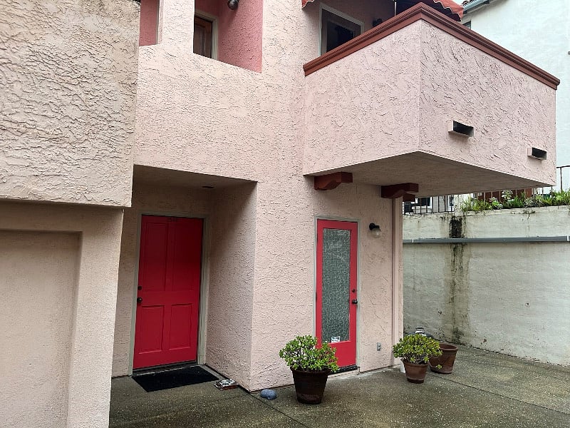 Front door entrance with secondary kitchen door