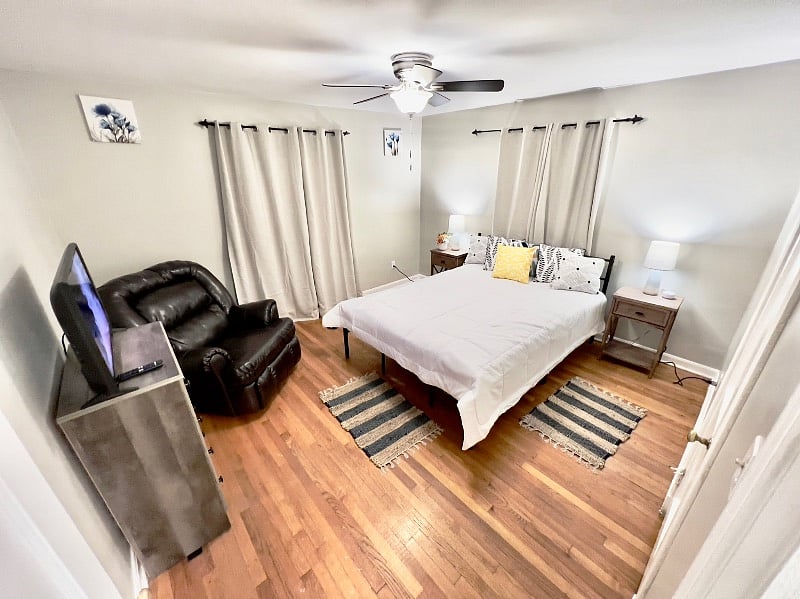 Bedroom One with Queen Size Bed in Apartment 2 on Upper Level - 2 Bedroom