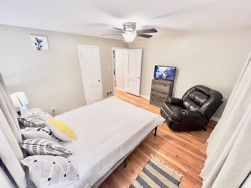 Bedroom One with Queen Size Bed in Apartment 2 on Upper Level - 2 Bedroom