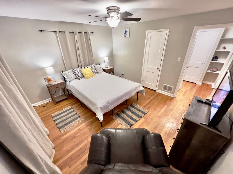 Bedroom One with Queen Size Bed in Apartment 2 on Upper Level - 2 Bedroom