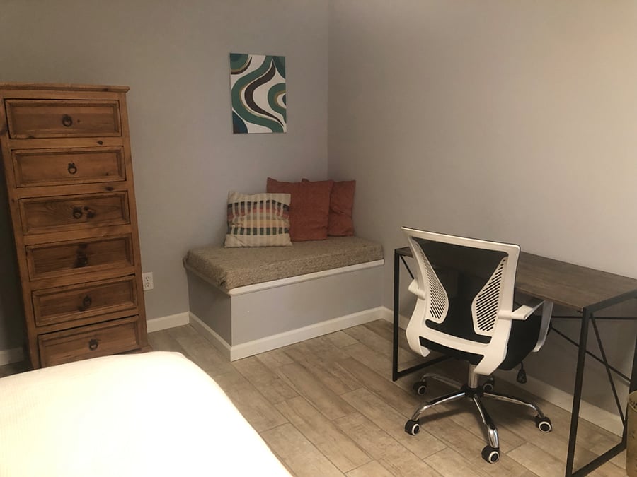 Bedroom seat and desk