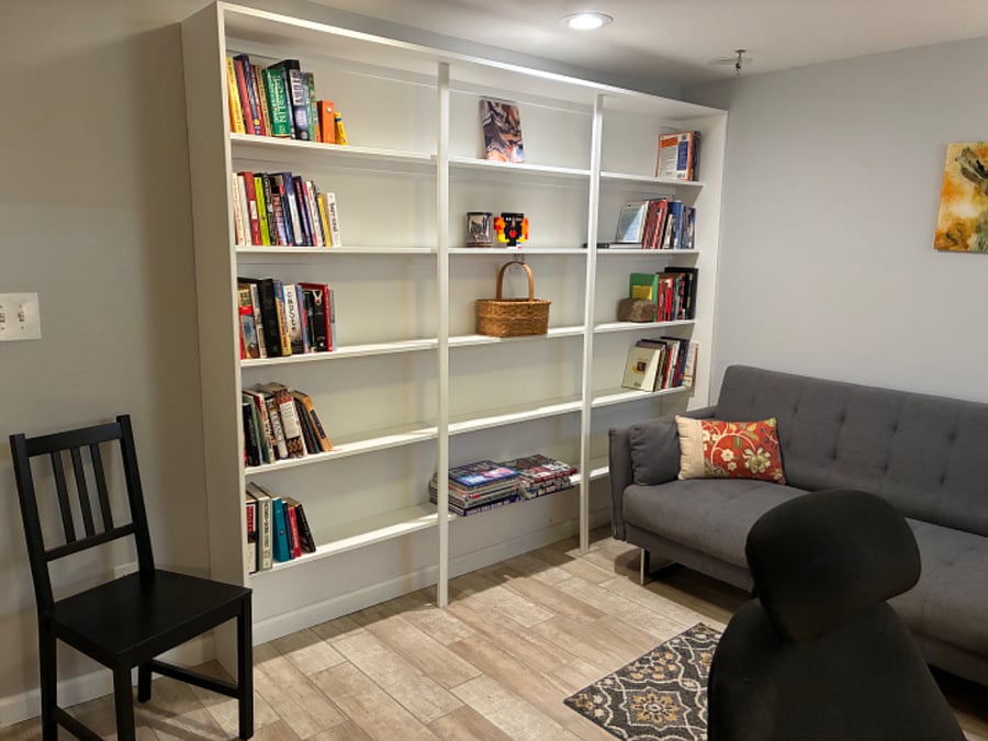 Office bookshelves. Take a book. Leave a book.