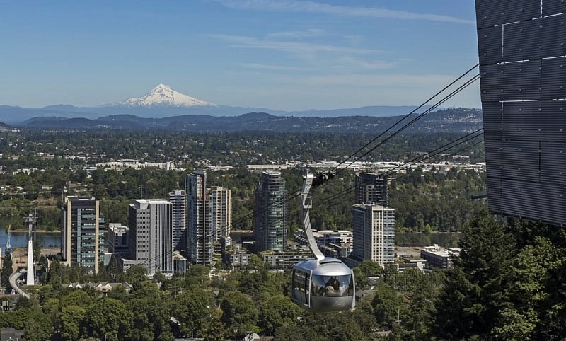 Walk to OHSU tram a block away
