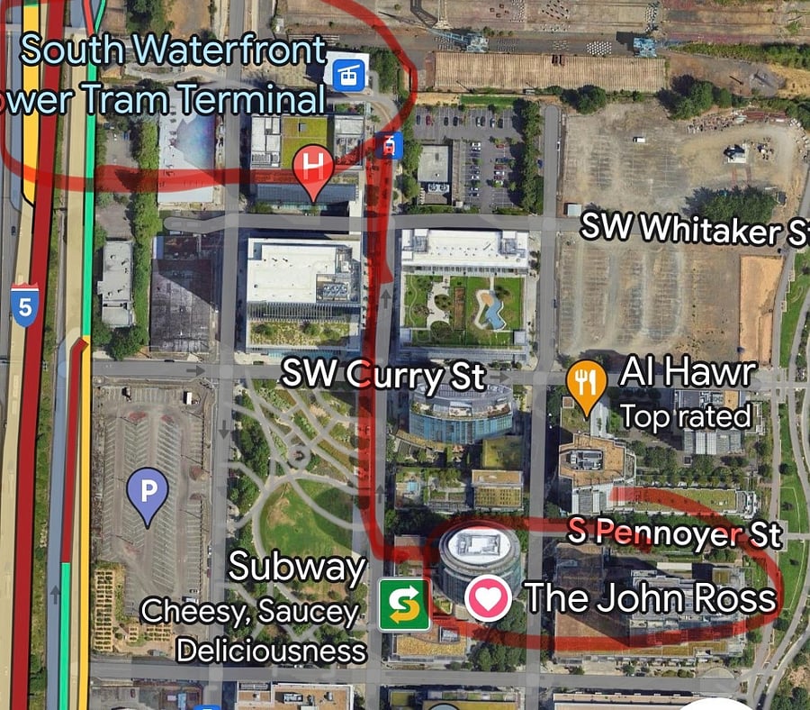 Easy walk to the OHSU tram