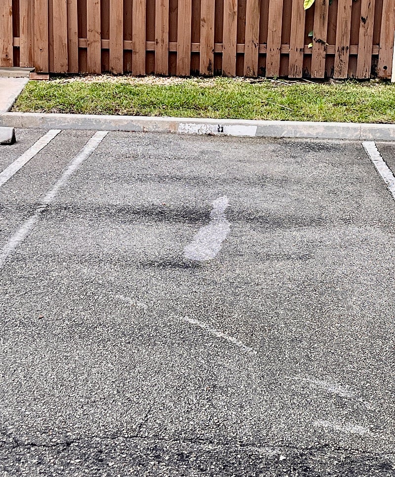 Personal assigned parking spot about 50 feet from the apartment entrance.