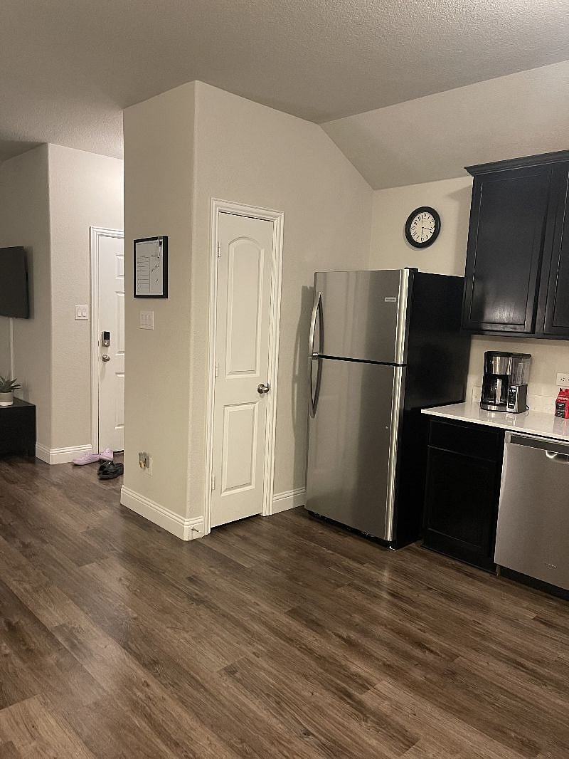 Full kitchen appliances as well as small appliances, cookware, dishes, etc.