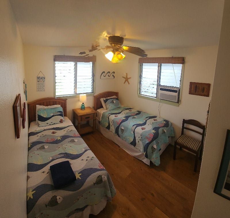 2nd Bedroom with 2 twins or push together to make a king.