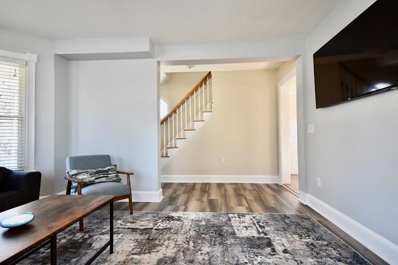 Living Room with Large 55" Smart TV