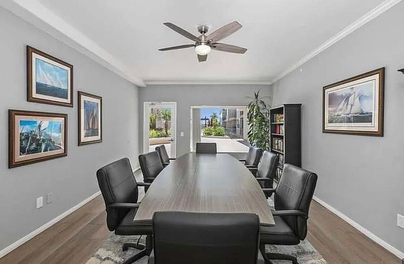 Meeting room available for use anytime; overlooking the pool