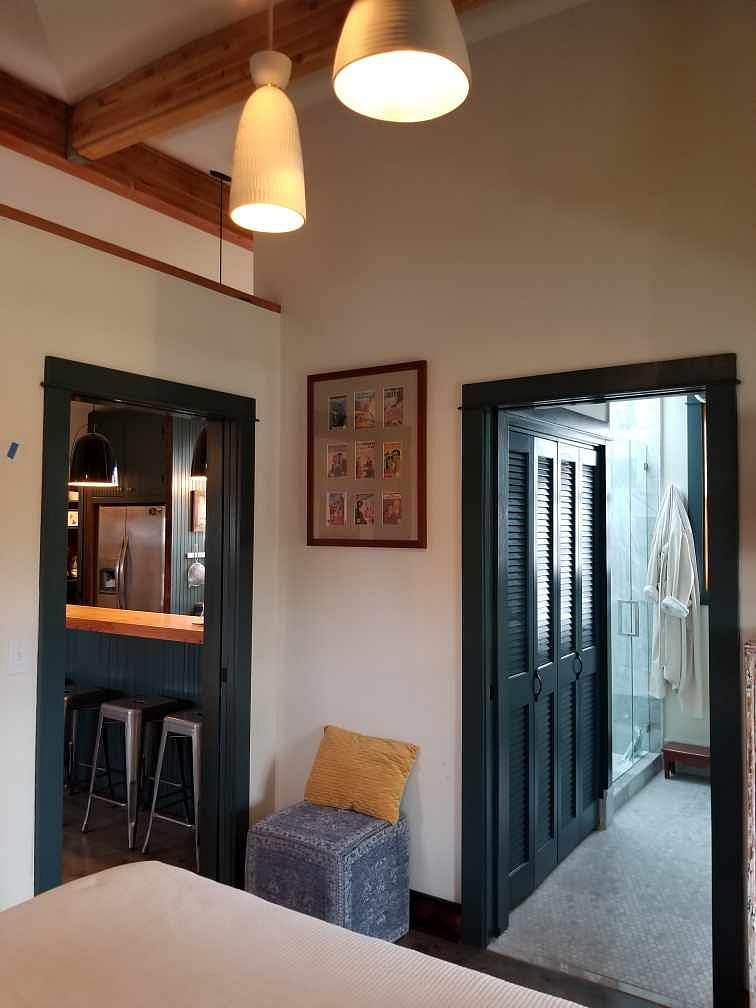 The natural lighting in the space is much softer and so much more nuanced, ambient, than the flash photography to show details can convey.