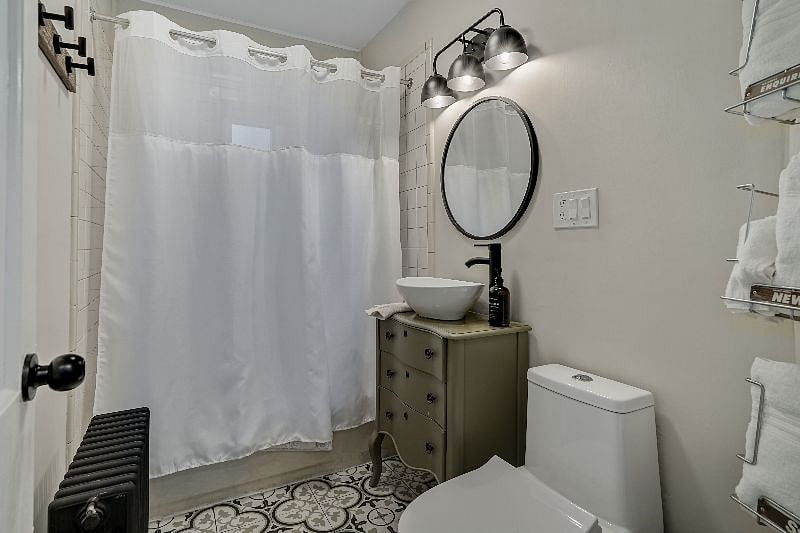 Prepare for your day's adventure in this high-pressure shower 
