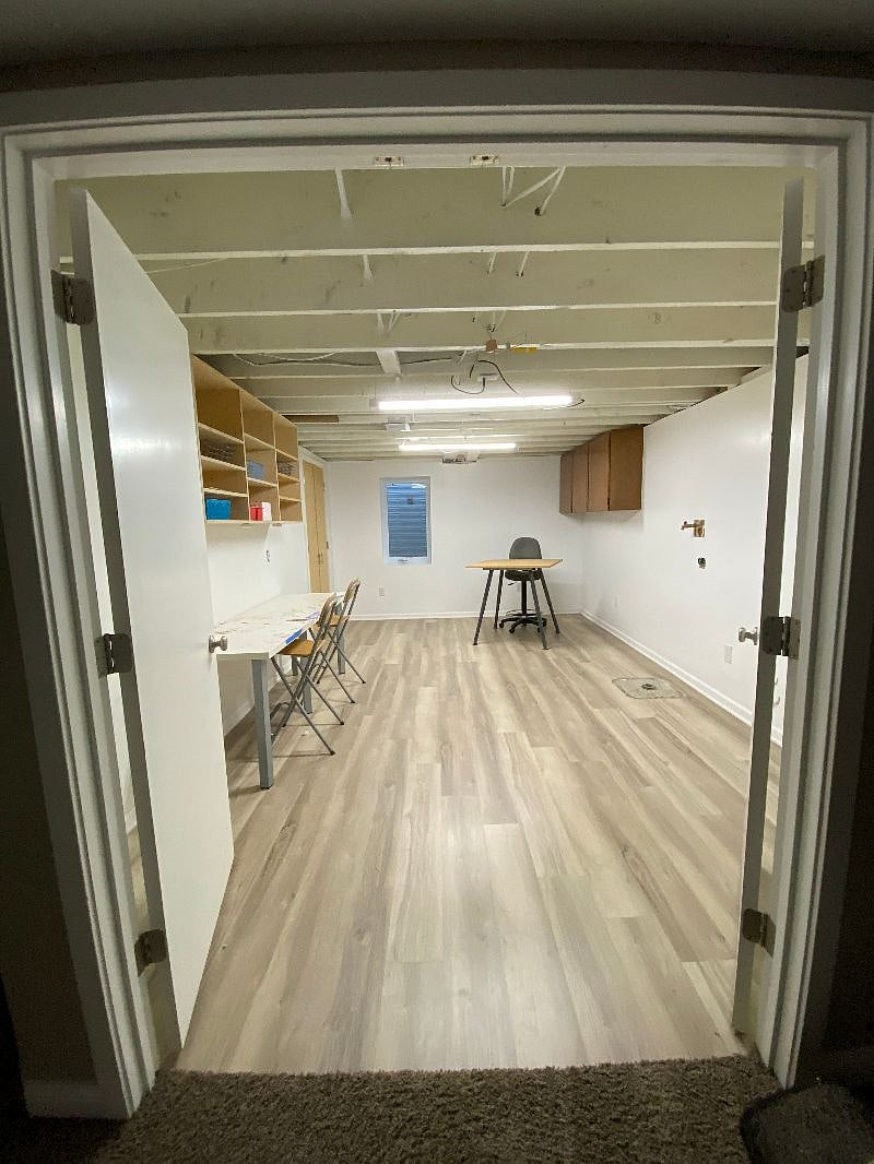 Basement playroom or office