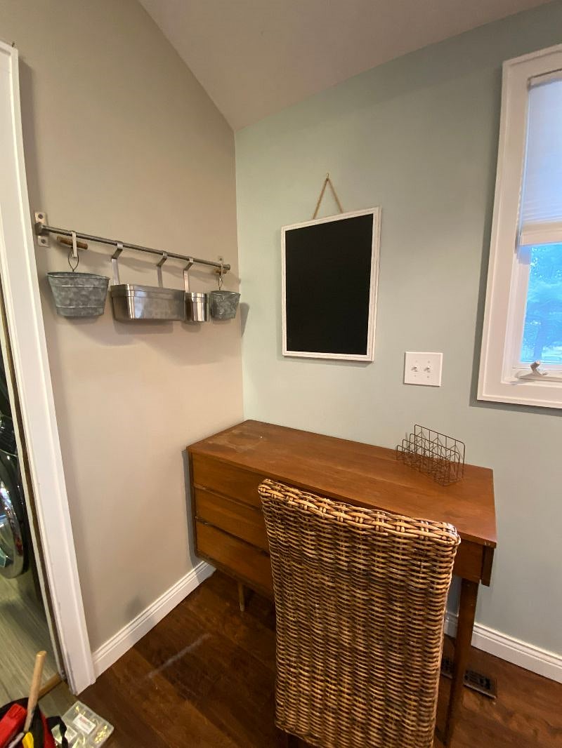 Desk space right off the laundry room