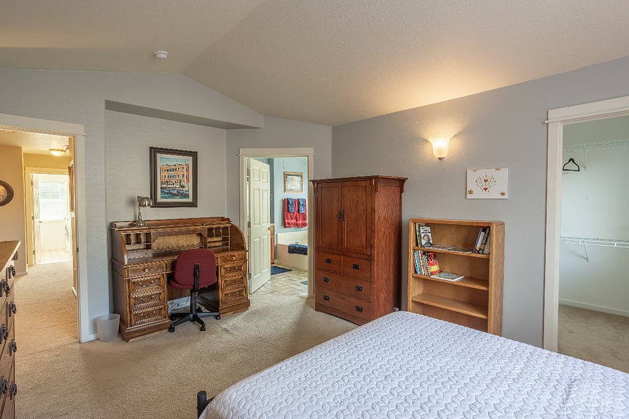 main bedroom suite; fire escape ladder is kept in walk-in closet