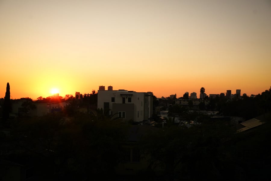 Balcony view sunset