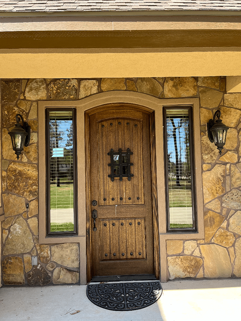 Front door with small porch.