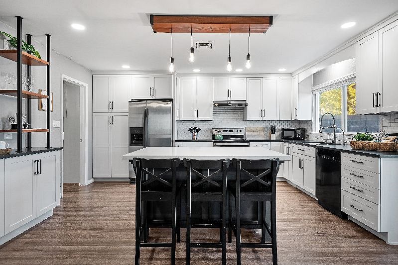 Gather around the island to cook your favorite meal or drink your morning coffee