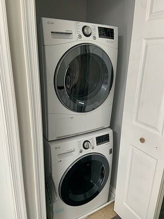 Wash and dryer machine, just outside your bedroom.