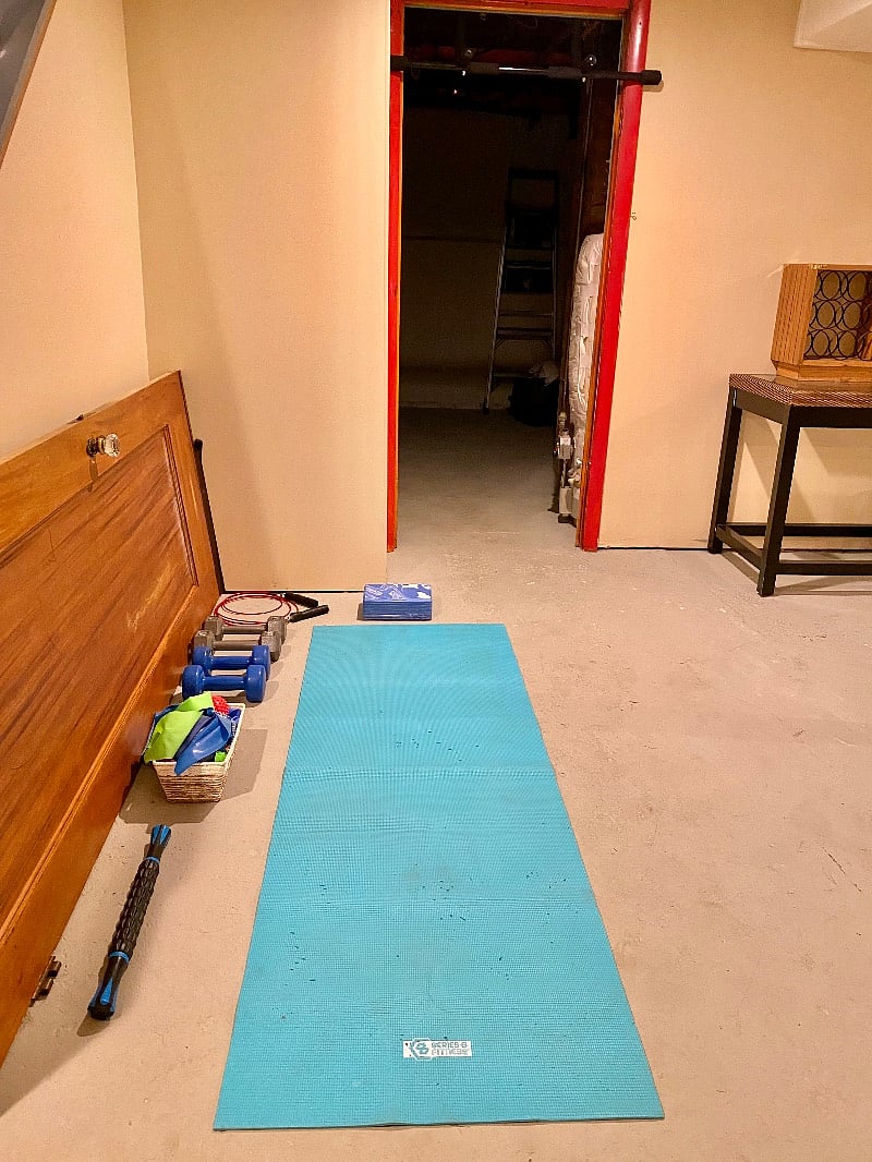 Fitness area in basement