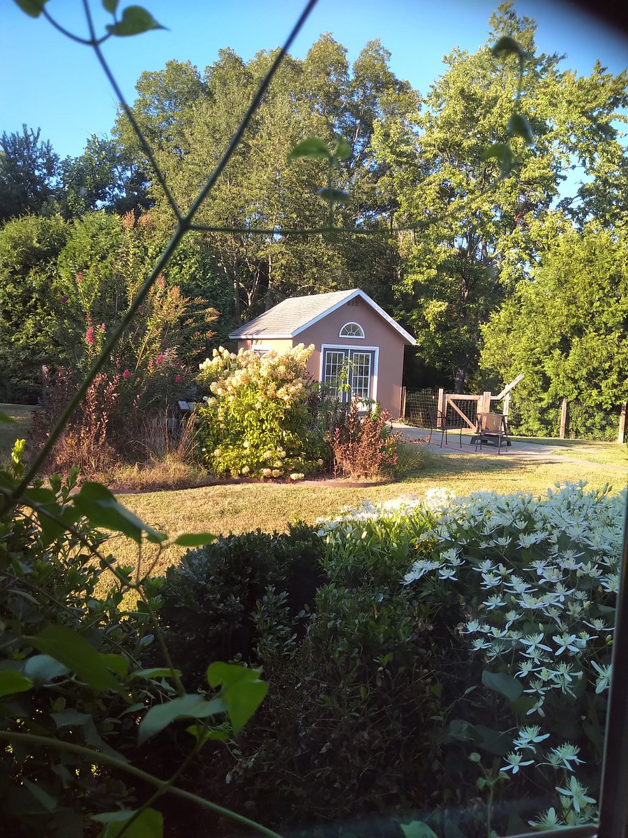 She or he-shed, has ceiling fan and is electrified.