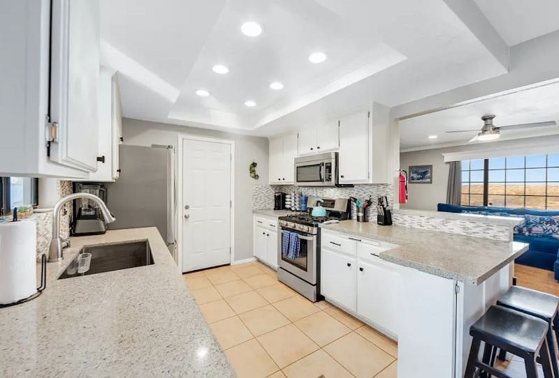 Updated kitchen with stainless appliances